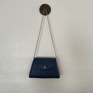 Vintage ETIENNE AIGNER Woven Structured Purse Blue